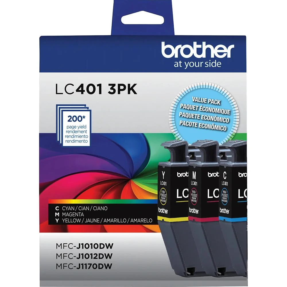 Brother Genuine LC4013PKS Standard Yield 3-Pack Color Ink Cartridges