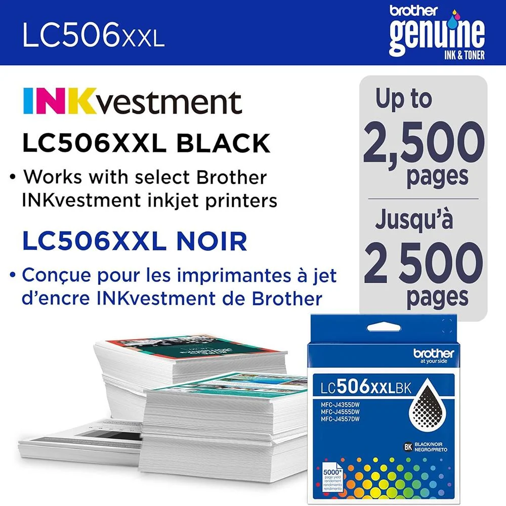 Brother Genuine LC506XXLBKS Super High Yield Black & C/M/Y Ink Cartridges+Guide - Image 3