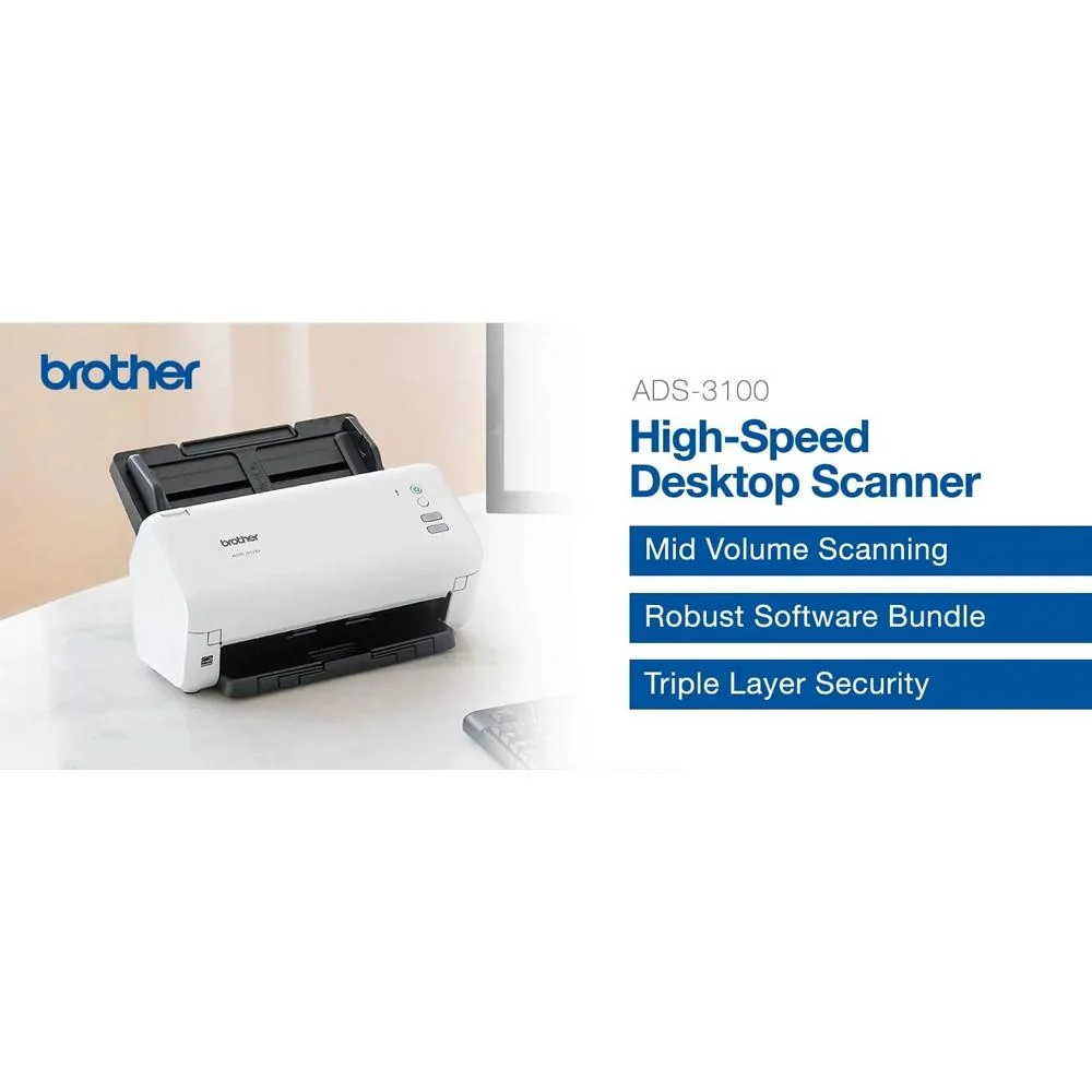 Brother High-Speed Desktop Scanner in White - ADS3100 - Image 10