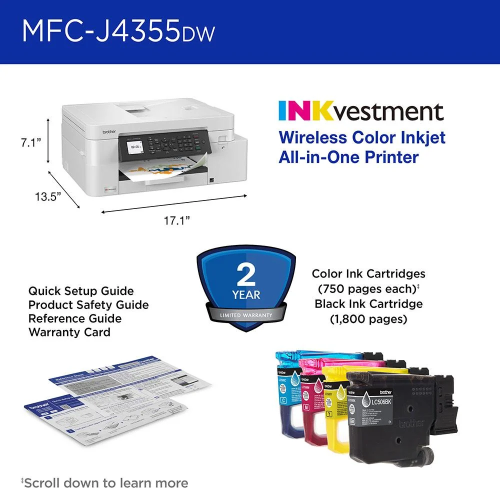 Brother INKvestment Wireless All-in-One Inkjet Printer w/ Print Like A Pro Bundle - Image 5