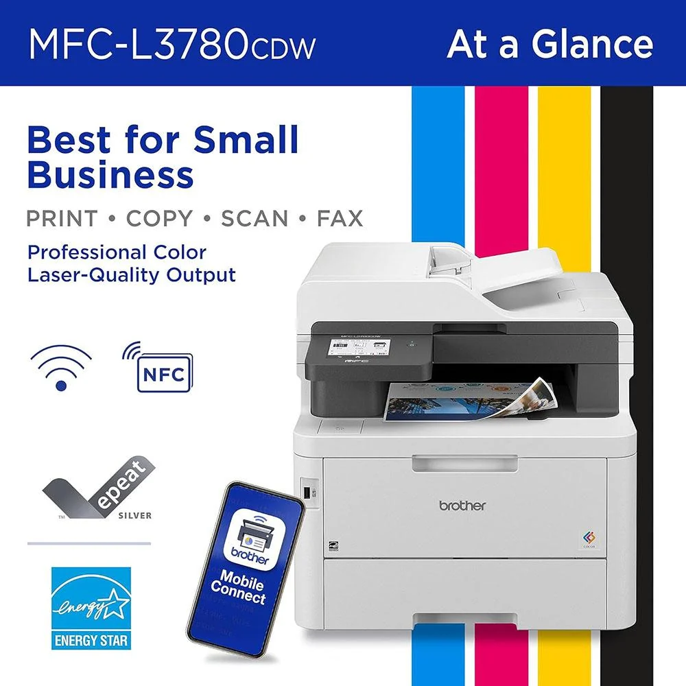 Brother MFCL3780CDW Color All-in-One Laser Printer with 26-Month Plan, HDMI & USB Cables - Image 3