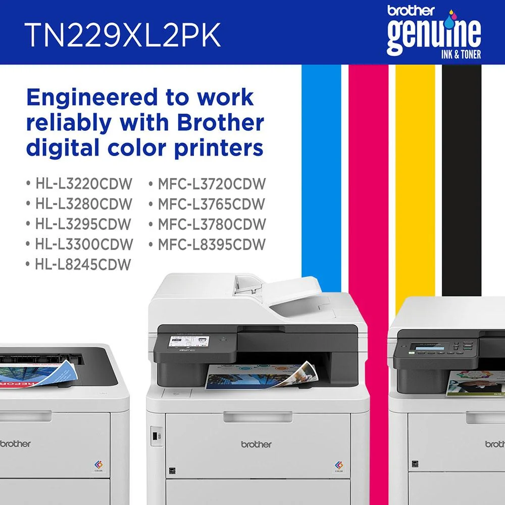 Brother TN229 Genuine High Yield Toner Cartridge, Black (Twin Pack) - Image 5