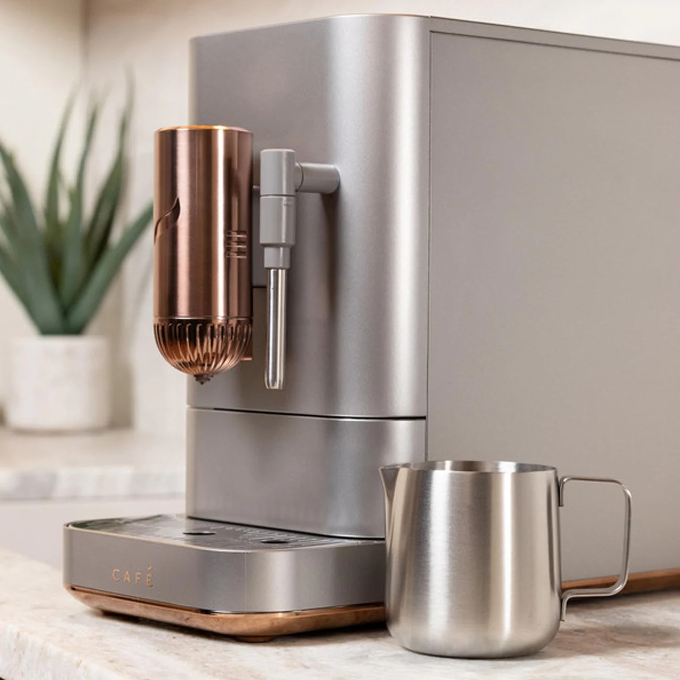 Cafe  Affetto Automatic Espresso Machine, Milk Frother, Silver, 1.2L, (Refurbished) - Image 3