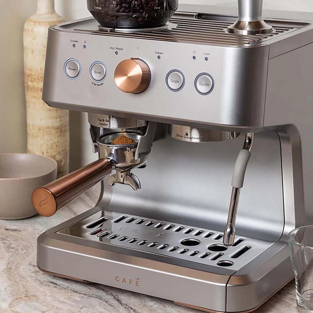Cafe BELLISSIMO Semi Automatic Espresso Machine + Frother - Steel Silver - Open Box - Image 3