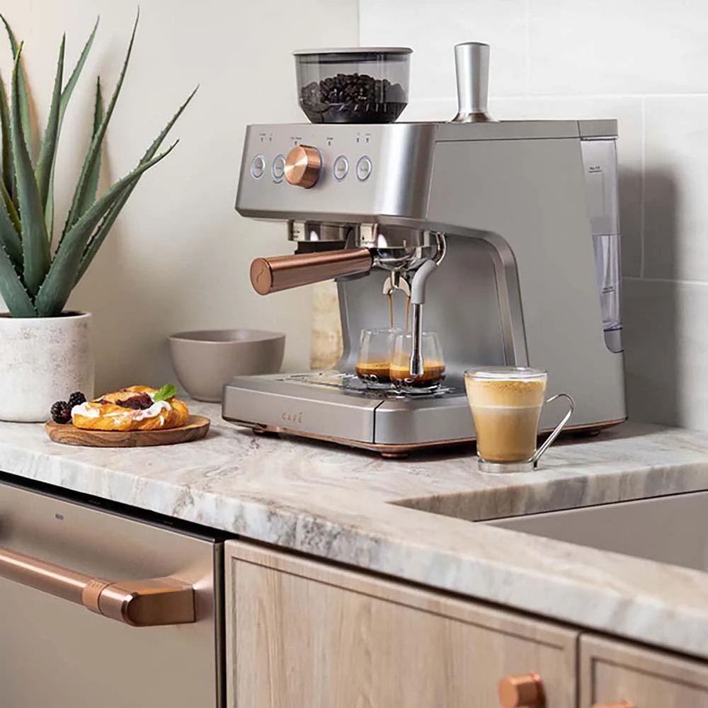 Cafe BELLISSIMO Semi Automatic Espresso Machine + Frother - Steel Silver - Open Box - Image 5