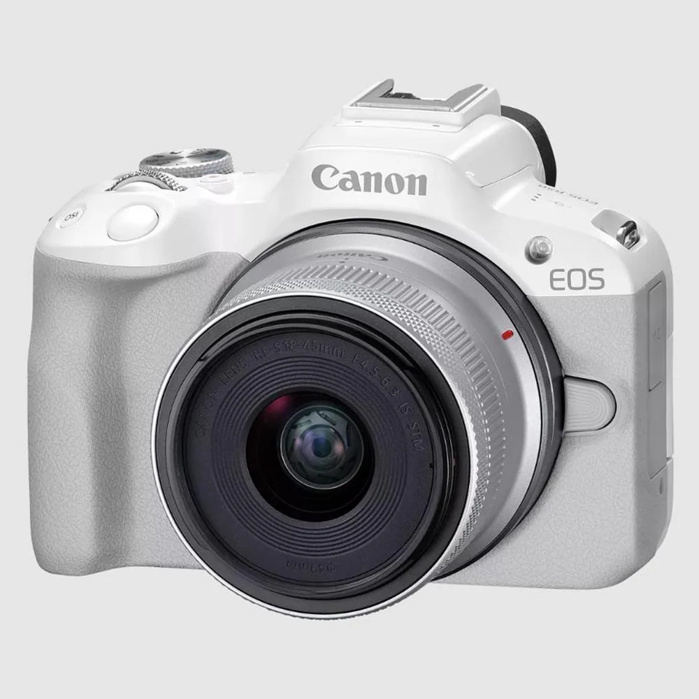 Canon EOS R50 Mirrorless Camera with RF-S 18-45mm F4.5-6.3 IS STM Lens -White 5812C012 - Image 2