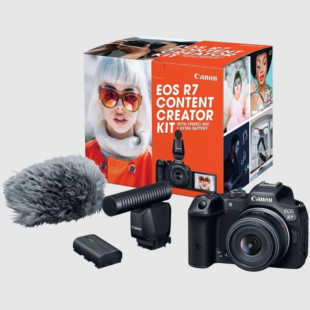 Canon EOS R7 Mirrorless Camera Content Creator Kit w/ 18-45mm IS STM Lens + Mic Bundle - Image 6