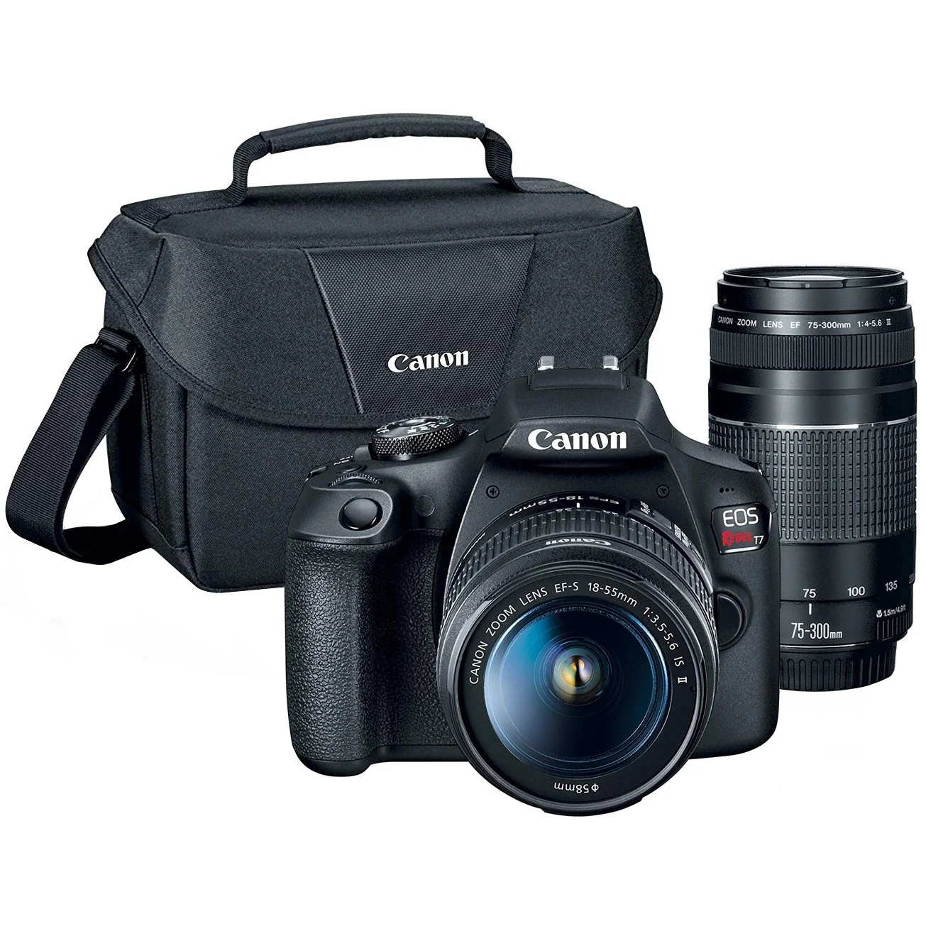 Canon EOS Rebel T7 DSLR Camera w/ EF(18-55 & 75-300)mm Zoom Kit +32GB Deluxe Bundle - Image 2