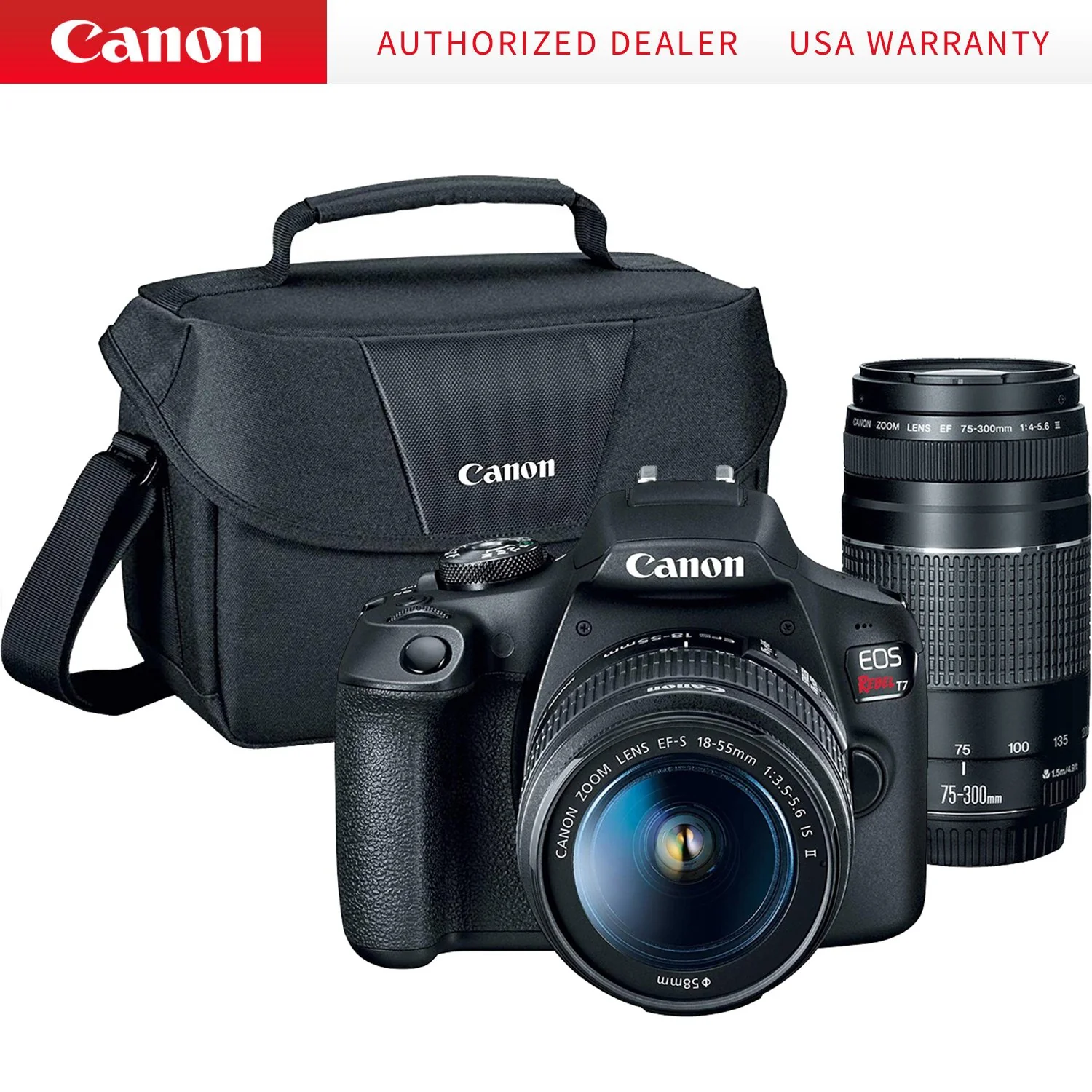 Canon EOS Rebel T7 DSLR Camera with EF18-55mm + EF 75-300mm Double Zoom Kit - Image 16