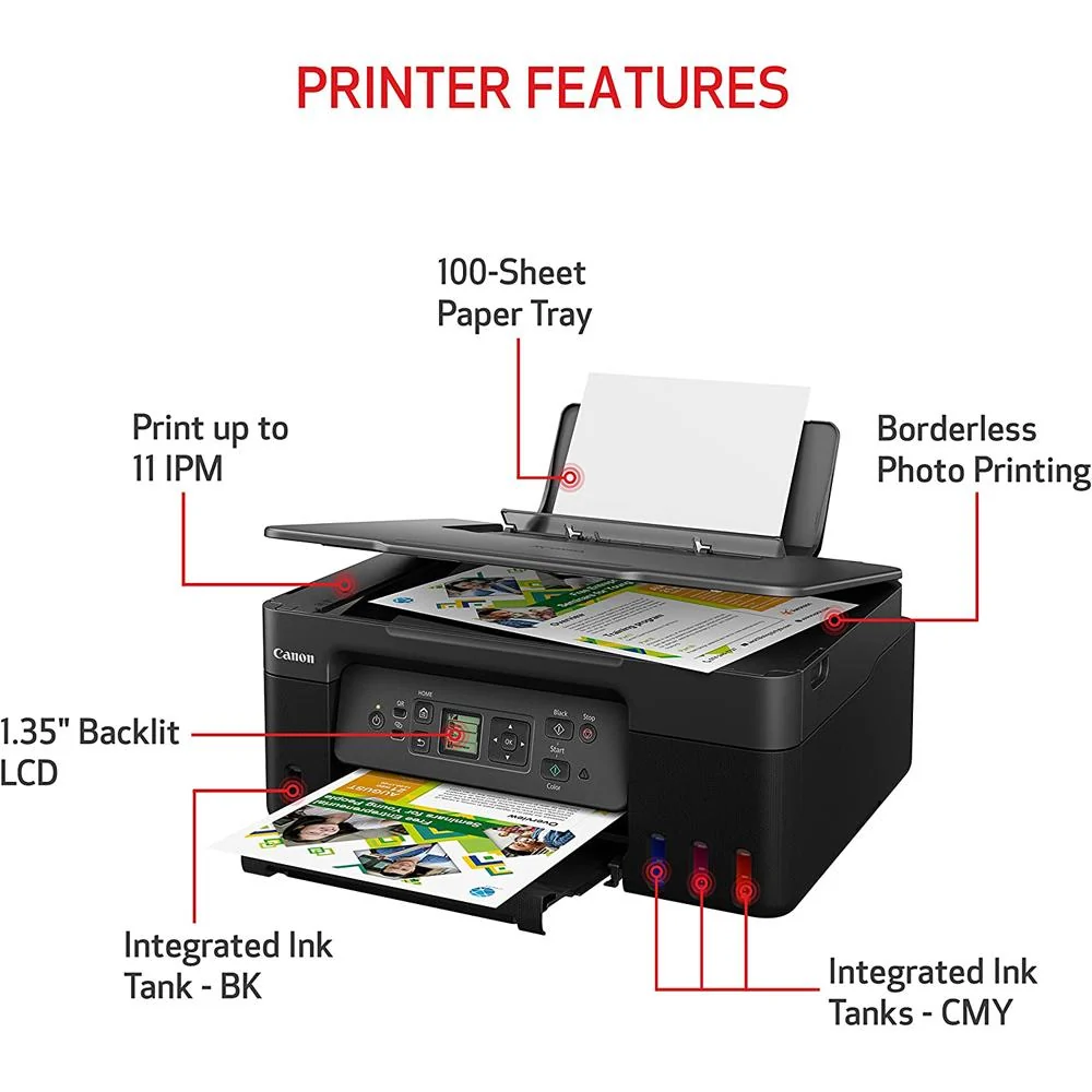 Canon PIXMA G3270 Wireless MegaTank All-in-One Printer in Black - 5805C002 - Image 10