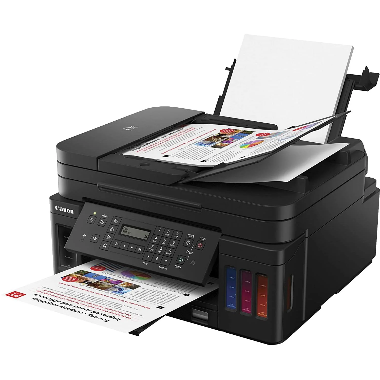 Canon PIXMA G7020 All-In-1 MegaTank Wireless Printer Copy Scan Fax Photo Office Bundle - Image 3
