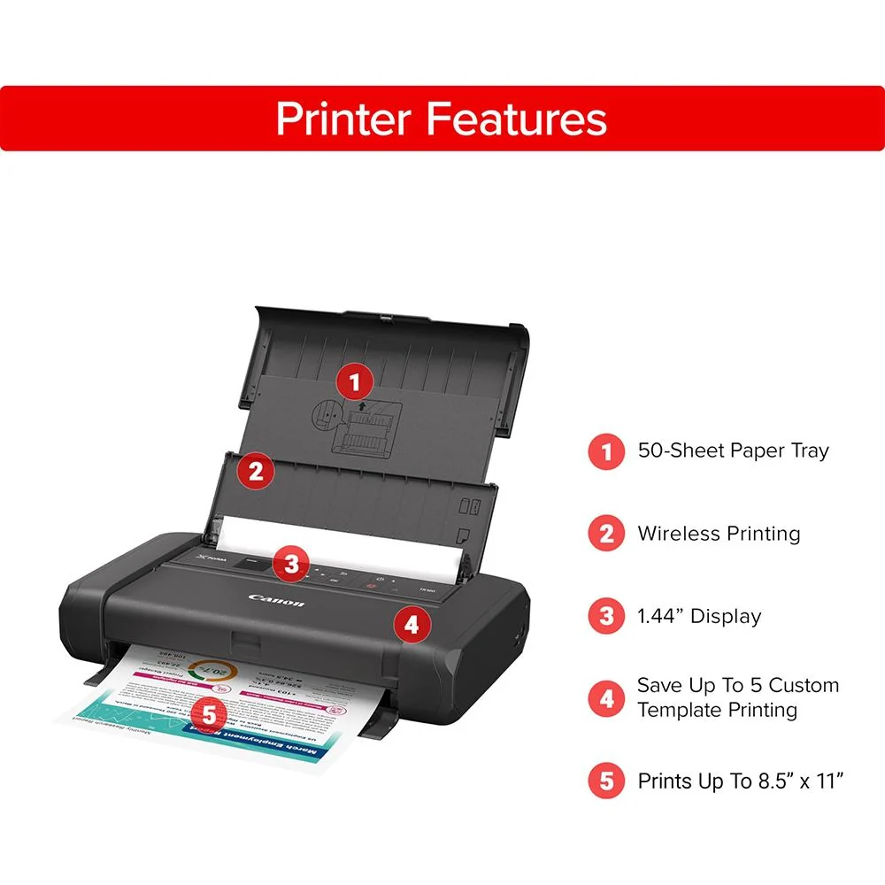 Canon  PIXMA TR160 Portable Wired/Wireless Inkjet Printer - Color - Image 4