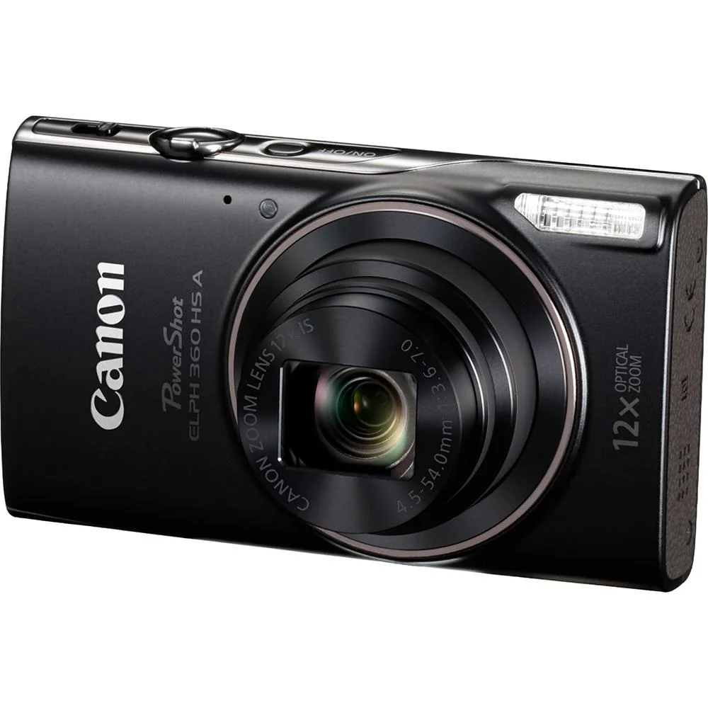 Canon PowerShot ELPH 360 HS A (Black), 20.2MP CMOS, 12x Zoom, OIS, 1080p Full HD - Image 2