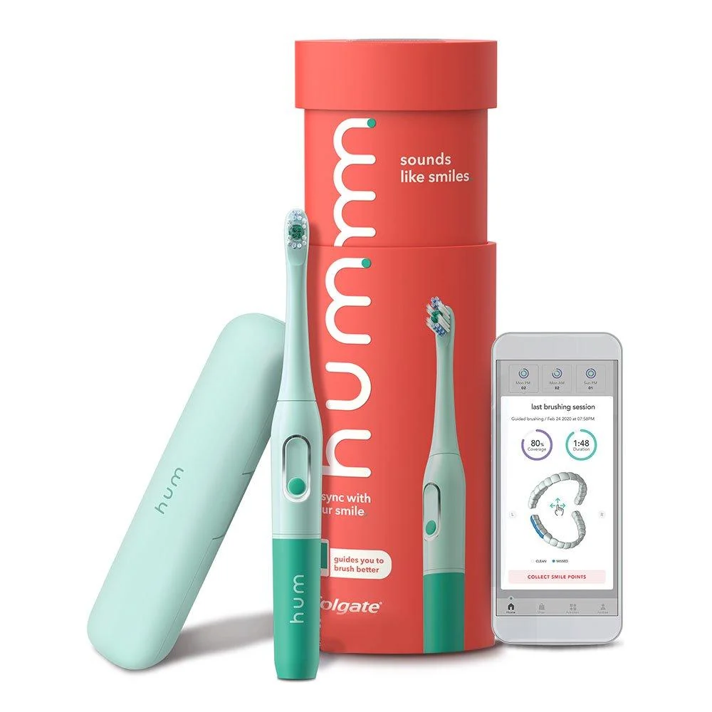 Colgate Hum Smart Battery Power Toothbrush with Sonic Vibrations and Travel Case - Teal - Image 2