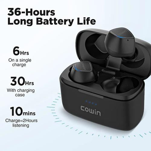 Cowin KY02 True Wireless Bluetooth Sports Eearbuds, Black - Image 11