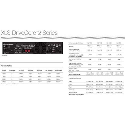 Crown XLS1502 DriveCore 2 Series 2-channel, 525W at 4-ohm Power Amplifier - Image 6