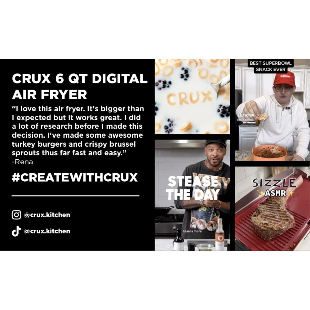 Crux 6 Qt Digital Air Fryer w/ Nonstick Removable Pan Dishwasher Safe & Crisping Tray - Image 11