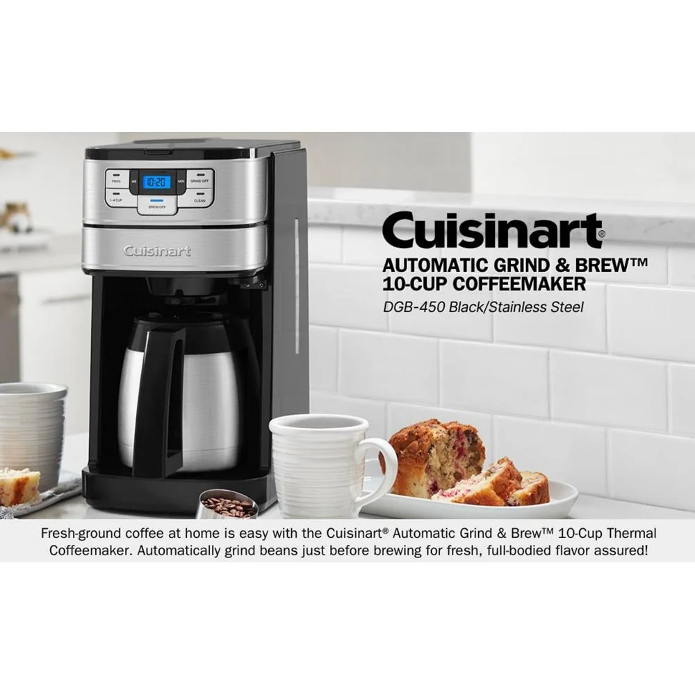 Cuisinart 10-Cup Automatic Grind and Brew Thermal Coffeemaker (DGB-450) - Open Box - Image 10