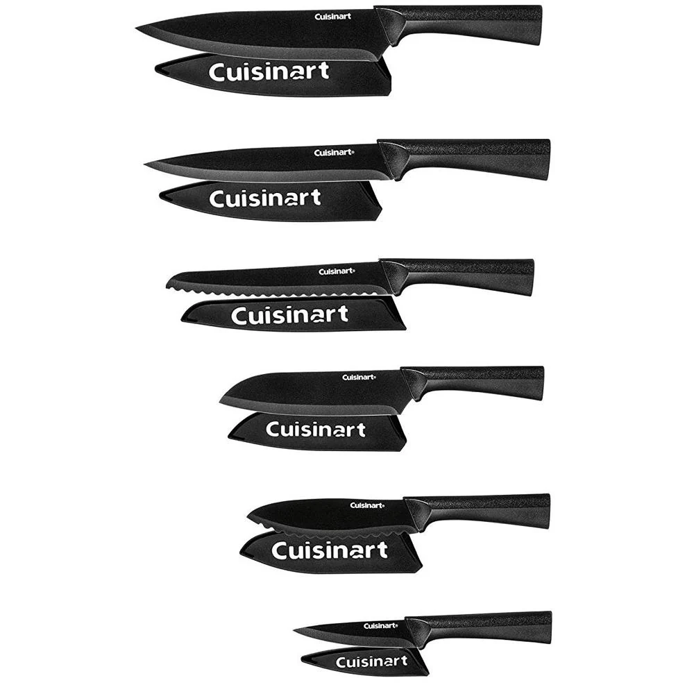 Cuisinart 12pc Knife Set w/Blade Guards (2-Pack) +Safety Gloves +Knife Sharpener - Image 3