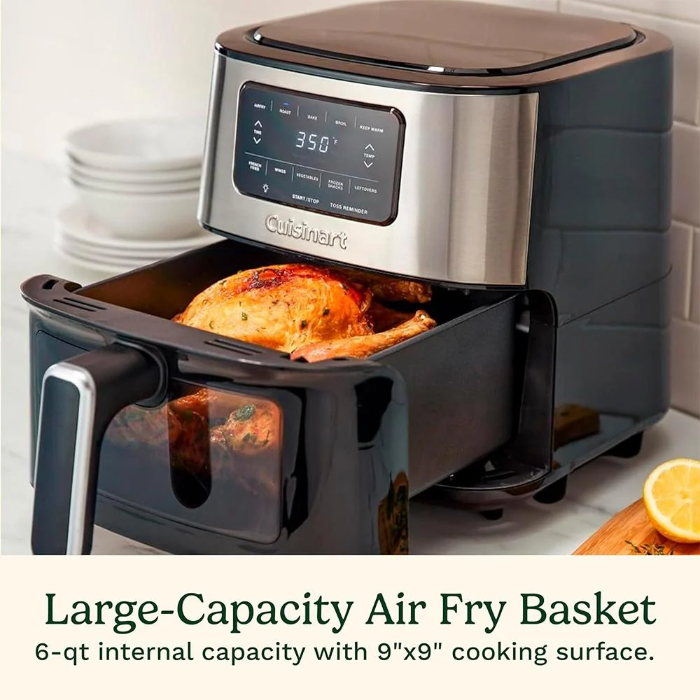 Cuisinart Air Fryer Oven 6-Qt Basket Air Fryer Stainless Steel + 2 Year Warranty - Image 5