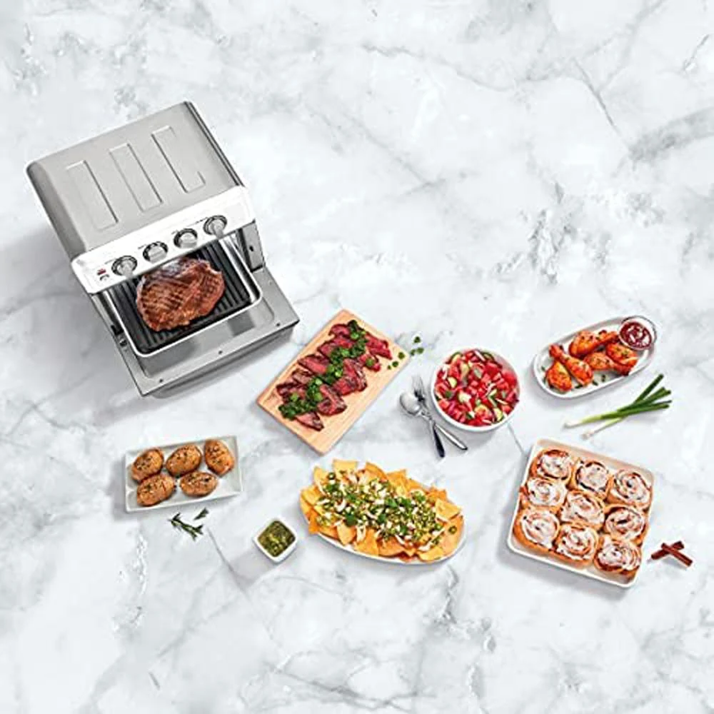 Cuisinart AirFryer Toaster Oven with Grill White + Knife & Oven Mitt Pair - Image 6