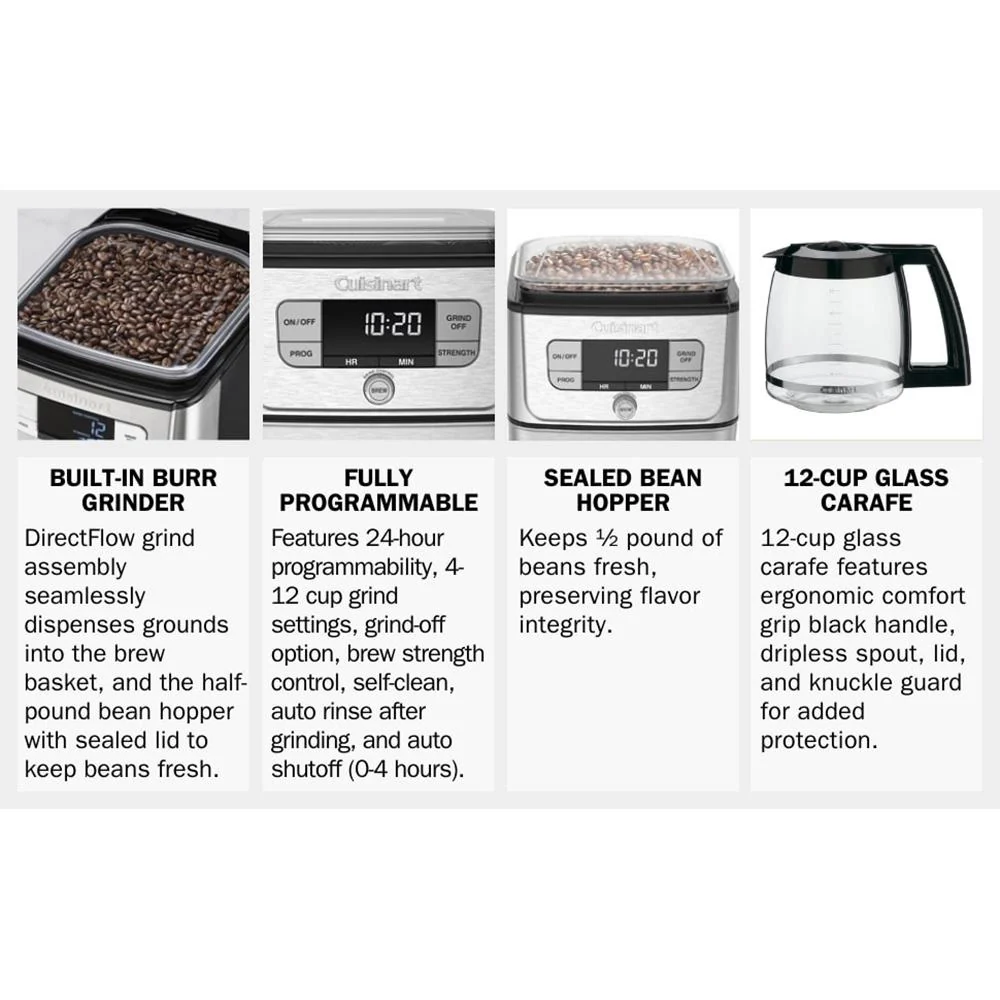 Cuisinart Burr Grind & Brew 12 Cup Coffeemaker DGB-800 - Open Box - Image 11