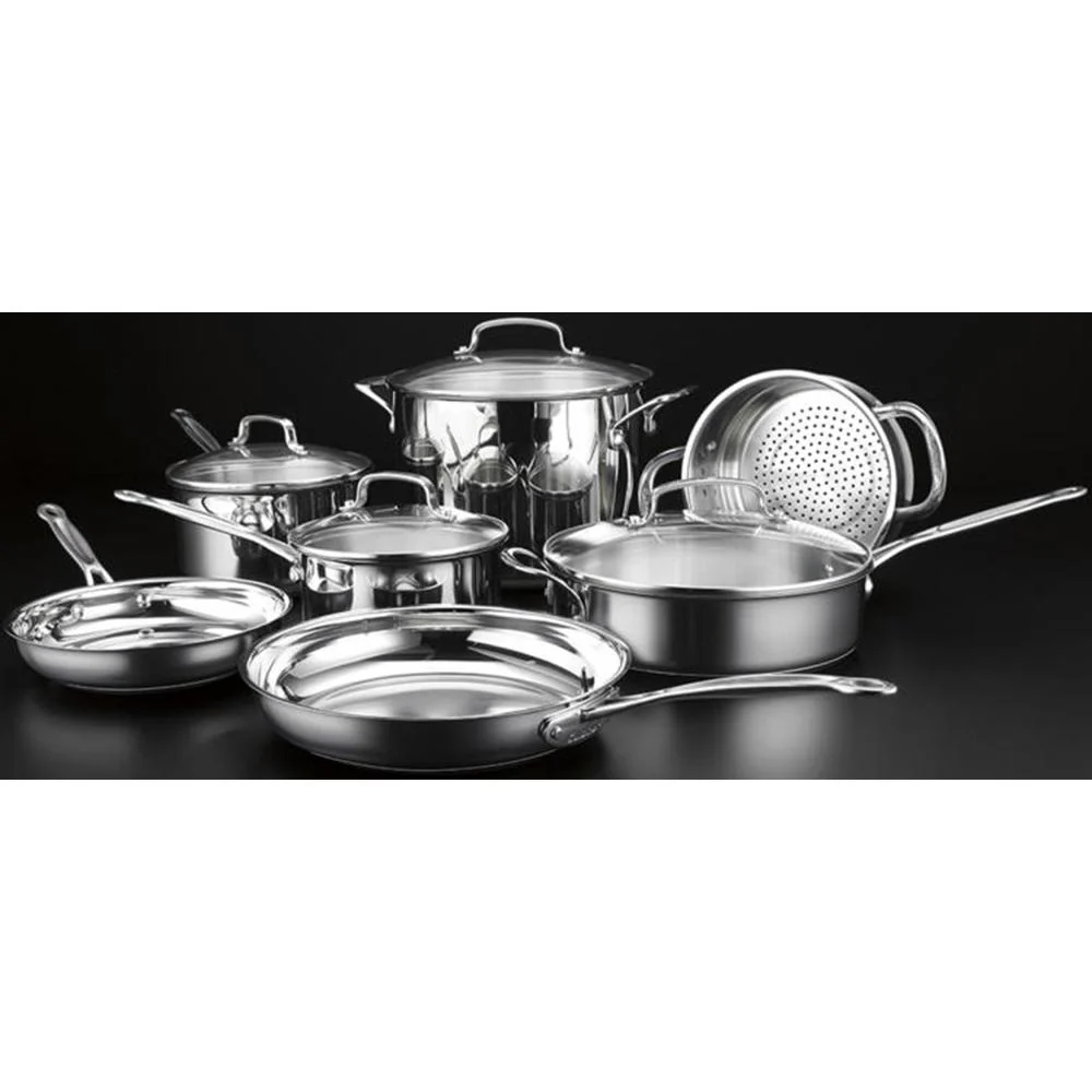 Cuisinart Chef's Classic Stainless 11 Pc Cookware Set with Chef's Knife Bundle - Image 3