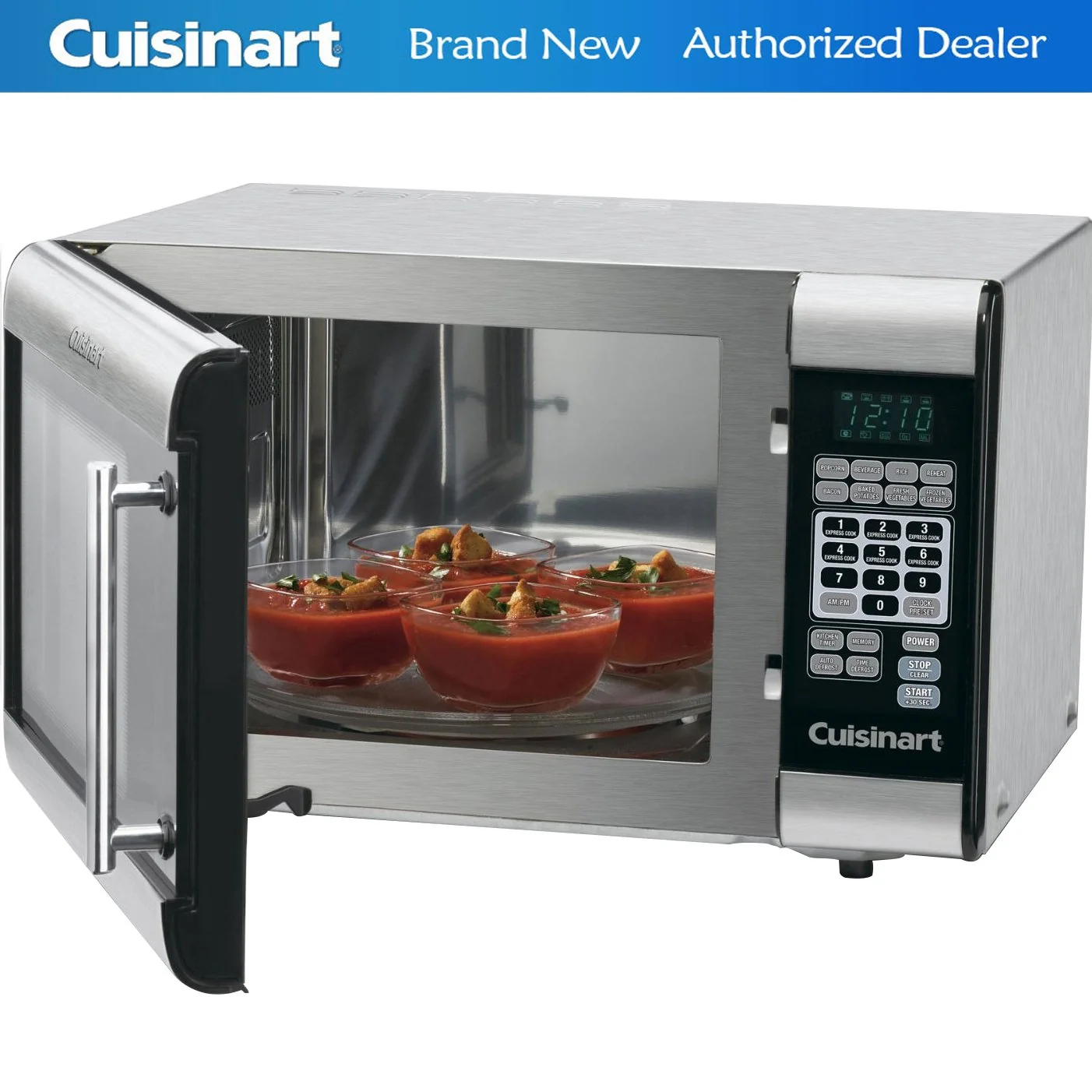 Cuisinart  CMW-100 1-Cubic-Foot Stainless Steel Microwave, Brushed Chrome - (Refurbished) - Image 2
