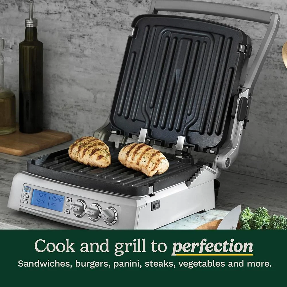 Cuisinart Elite Griddler/Grill; Stainless Steel - GR-300WSP1 - Open Box - Image 9