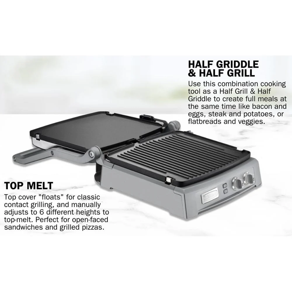 Cuisinart GR-150 Griddler Deluxe - Brushed Stainless - Open Box - Image 10