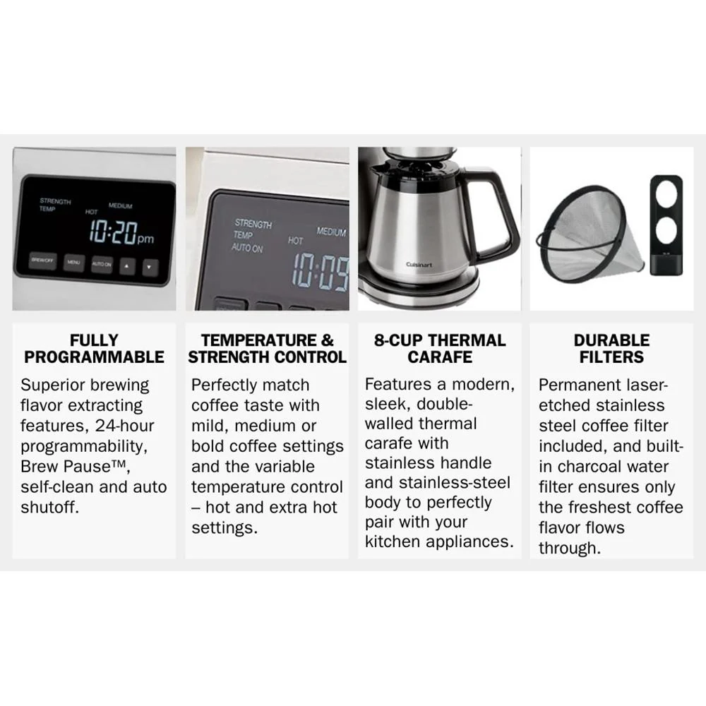 Cuisinart PurePrecision 8-Cup Pour-Over Coffee Brewer w/ Thermal Carafe Open Box - Image 6