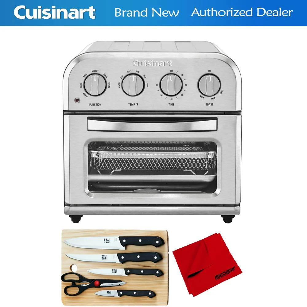 Cuisinart TOA-28 Compact AirFryer Toaster Oven Silver with Knife Set Bundle - Image 9