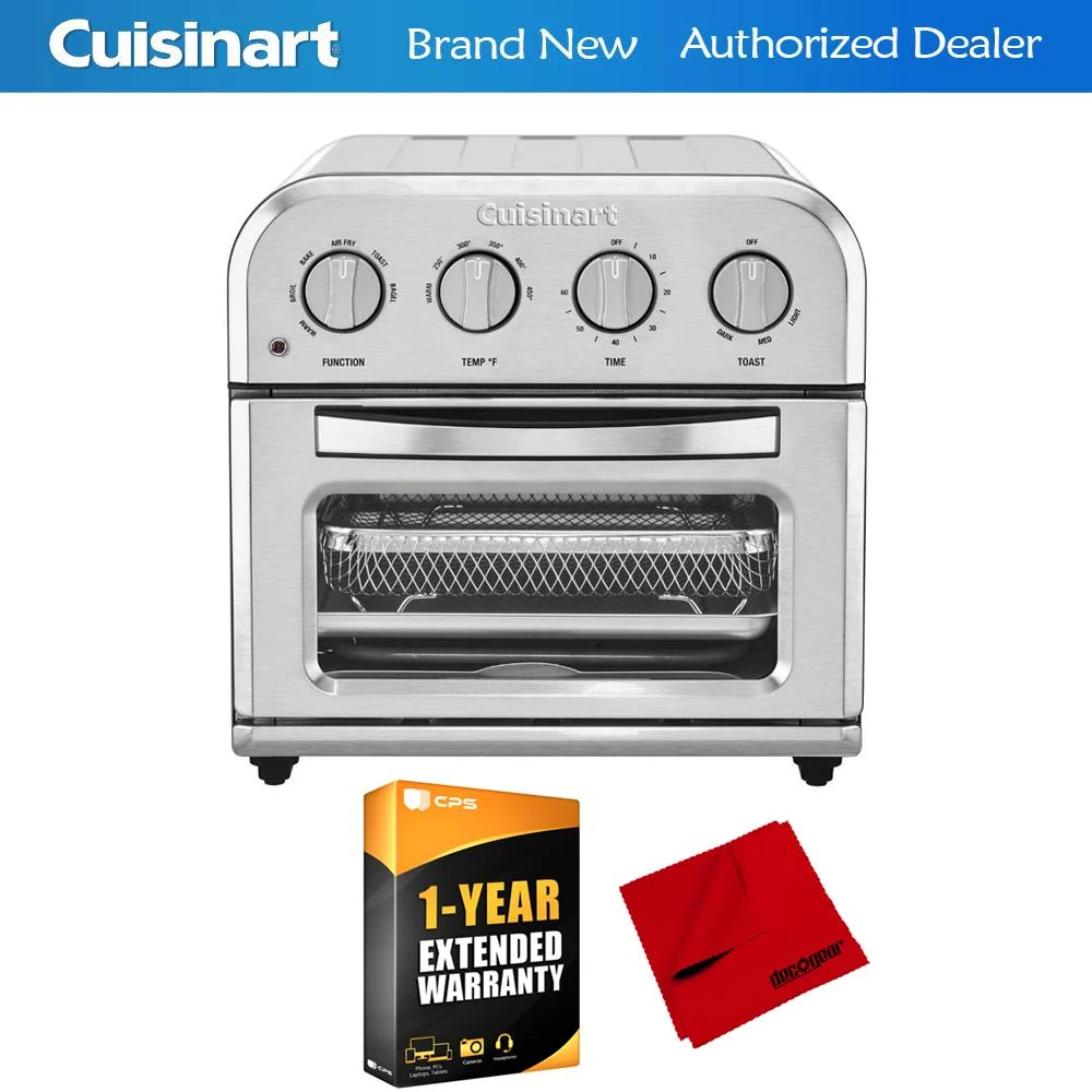 Cuisinart TOA-28 Compact AirFryer Toaster Oven Silver with Warranty & Cloth - Image 8