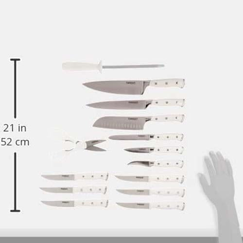 Cuisinart Triple Rivet 15-Piece Cutlery Set with Storage Block, White (C77WTR-15P) - Image 3