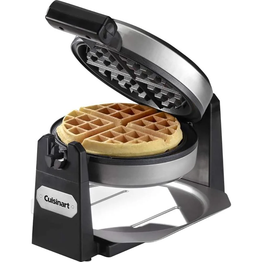 Cuisinart WAF-F10 Belgian Round Waffle-Iron Maker, Single, Black/Stainless (Refurbished) - Image 2