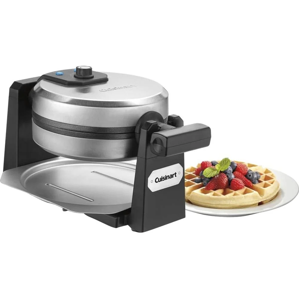 Cuisinart WAF-F10 Belgian Round Waffle-Iron Maker, Single, Black/Stainless (Refurbished) - Image 6