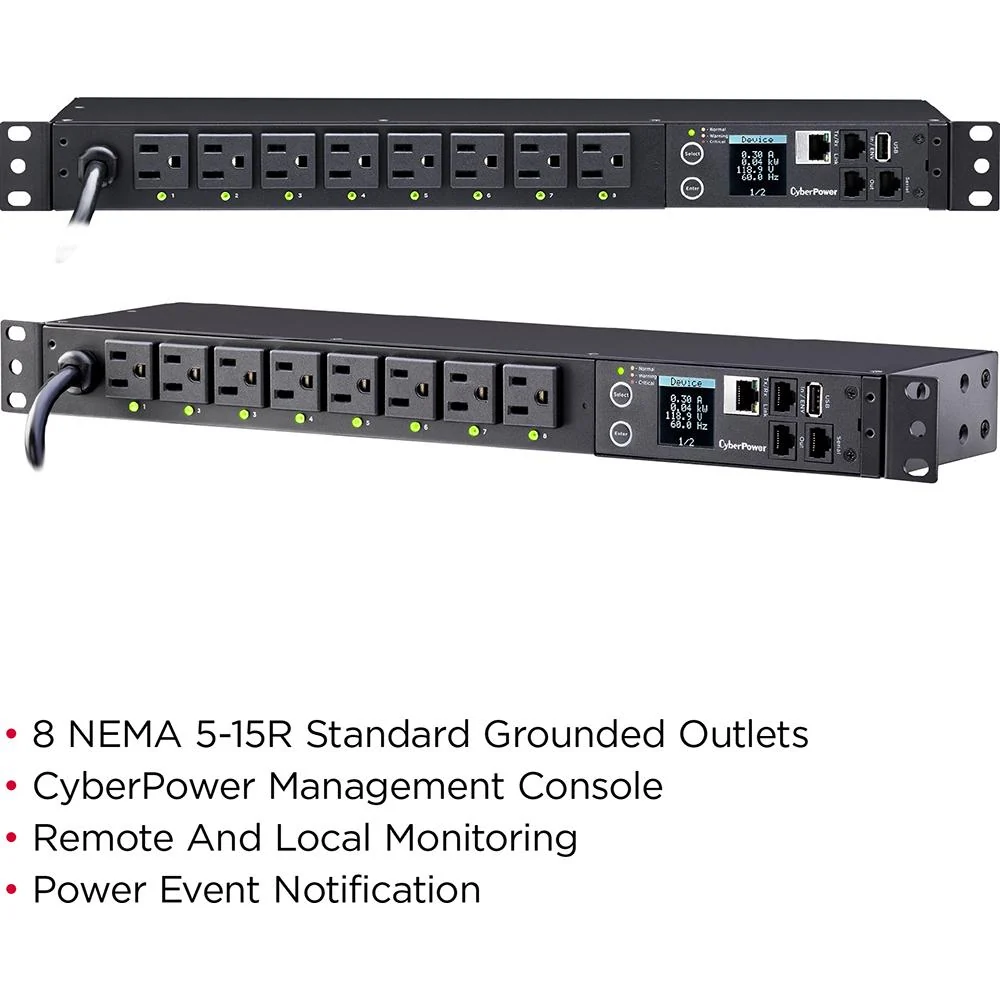 CyberPower Switched Metered-by-Outlet Power Distribution Unit in Black - PDU81001 - Image 5