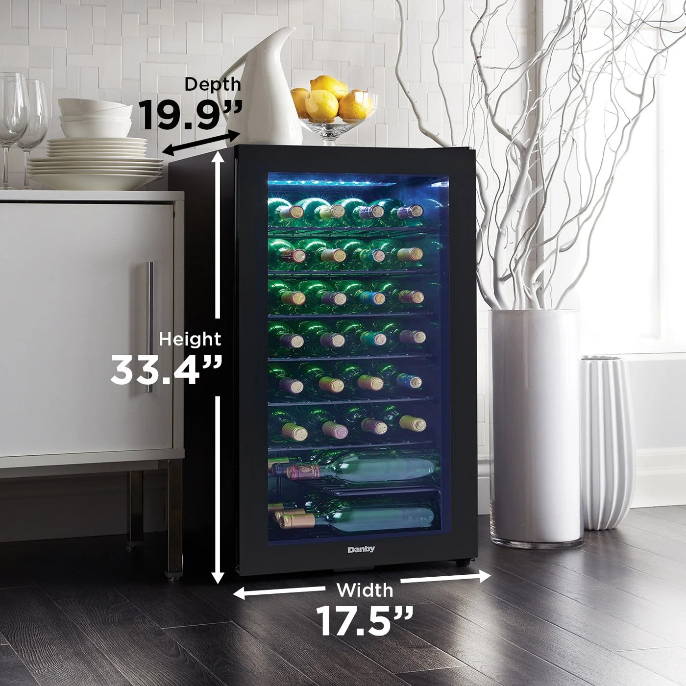 DANBY 36 Bottle Free-Standing Wine Cooler, Black- DWC036A2BDB6 - Image 2