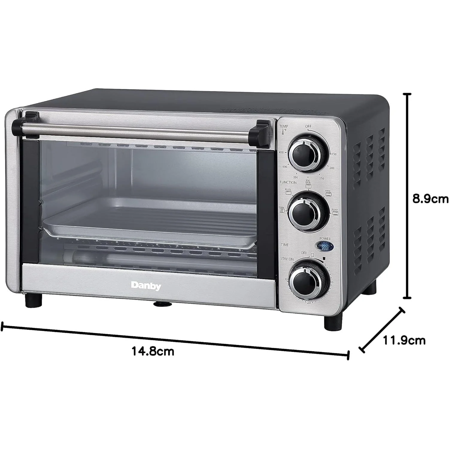 DANBY 4 Slice Countertop Toaster Oven, Stainless Steel - Image 4