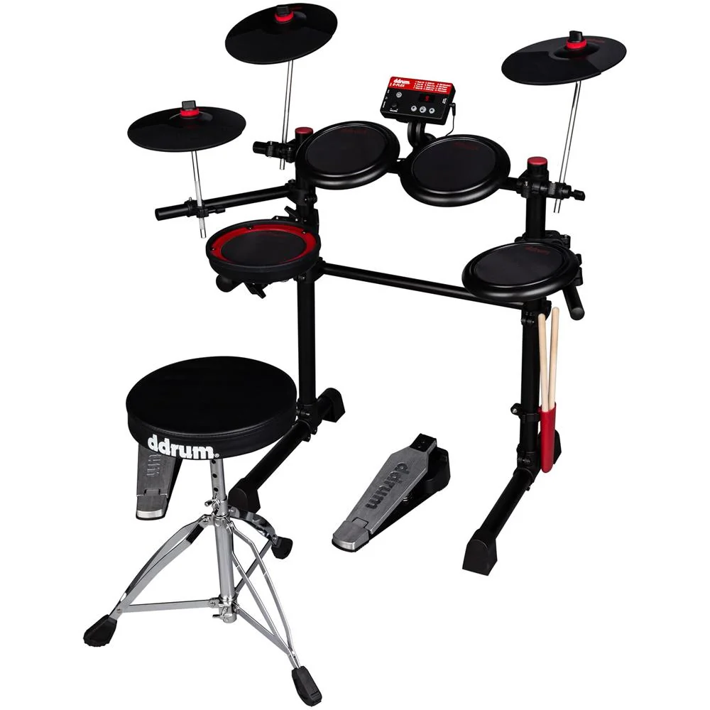 DDRUM Complete Electronic Drum Set w/ Mesh Drum Heads Black/Red+2 Year Warranty - Image 2
