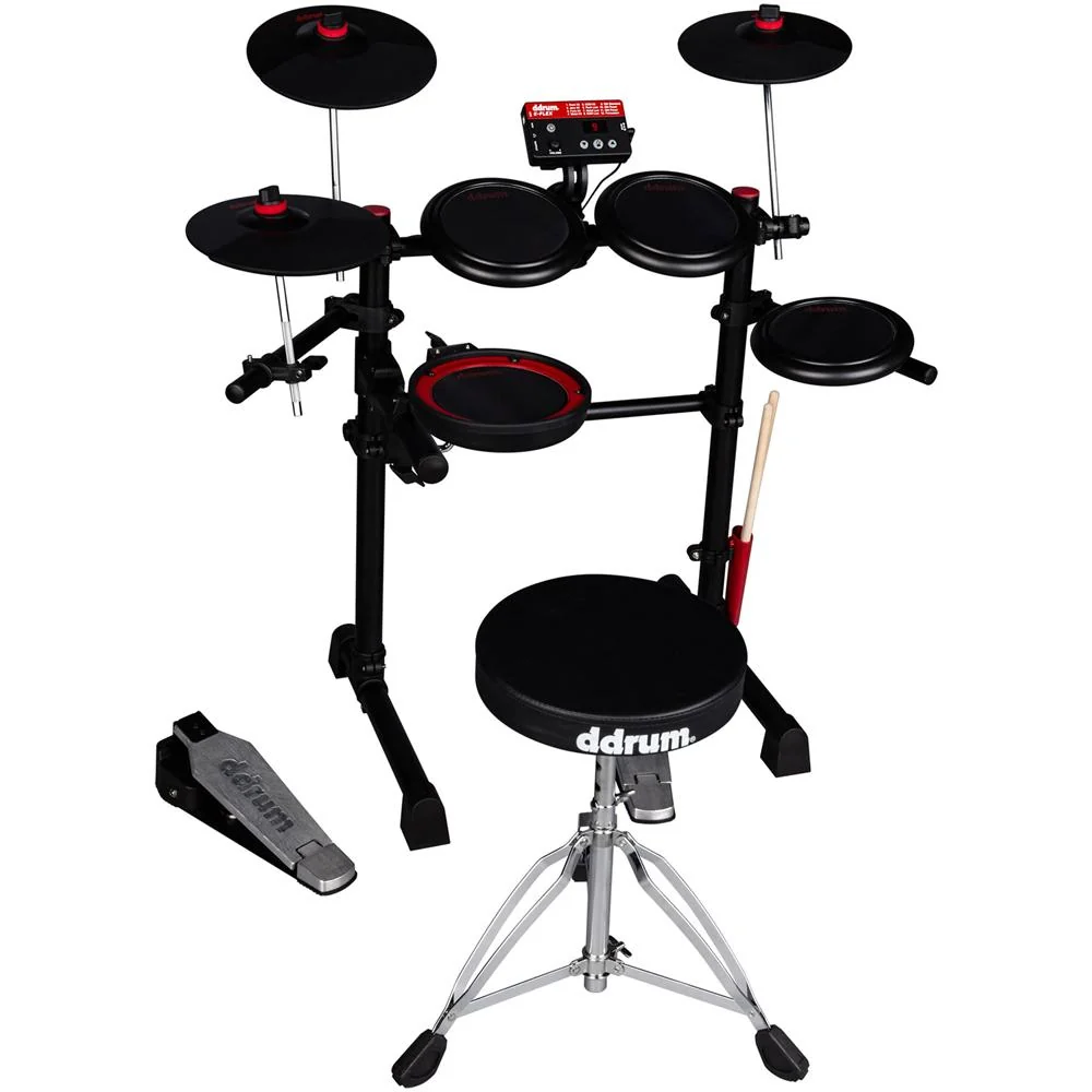DDRUM Complete Electronic Drum Set w/ Mesh Drum Heads Black/Red+2 Year Warranty - Image 3
