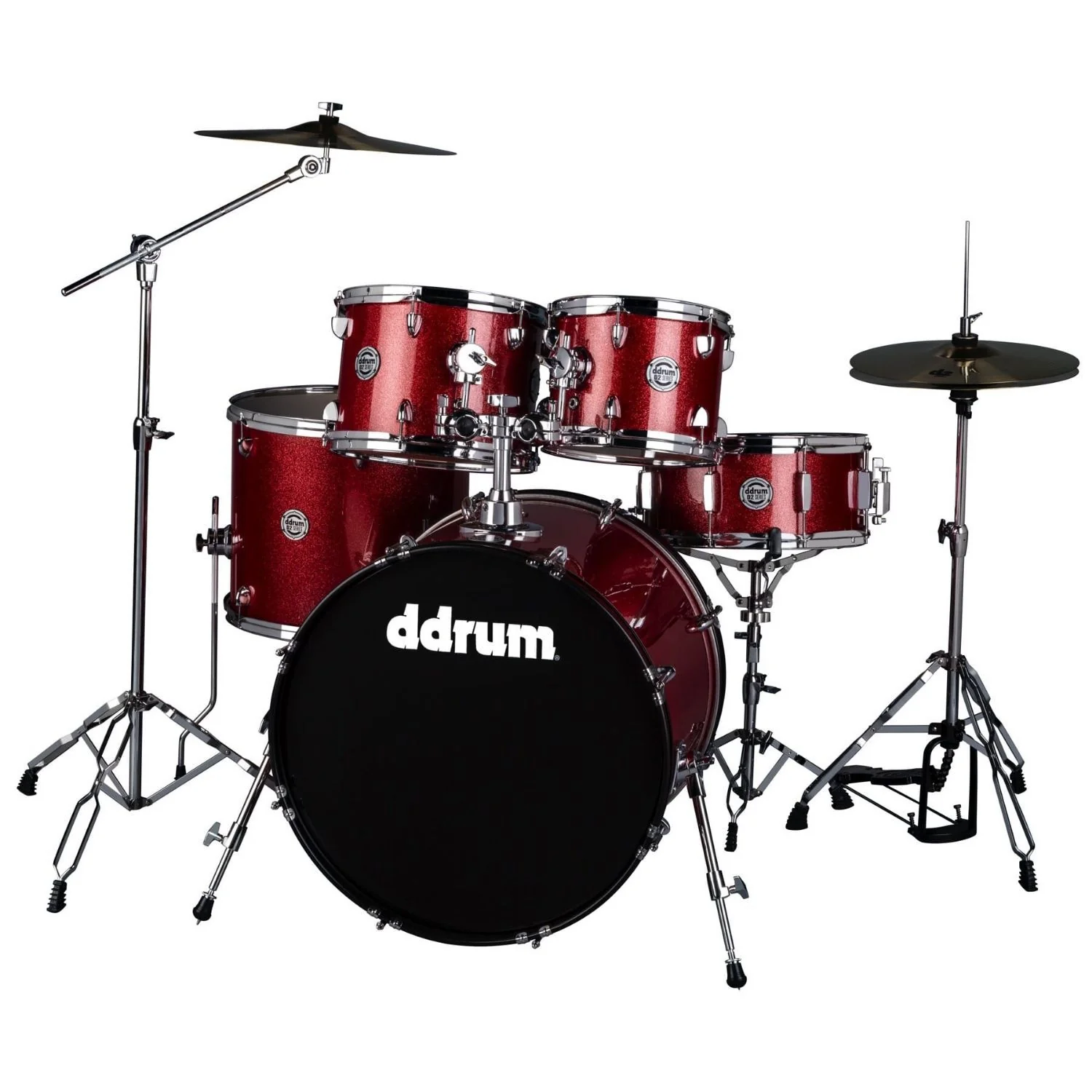 DDRUM D2 5-piece Complete Drum Kit with Throne, Red Sparkle - D2 522 RSP - Image 2