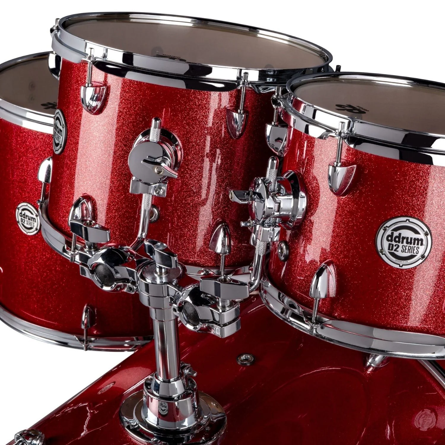 DDRUM D2 5-piece Complete Drum Kit with Throne, Red Sparkle - D2 522 RSP - Image 4