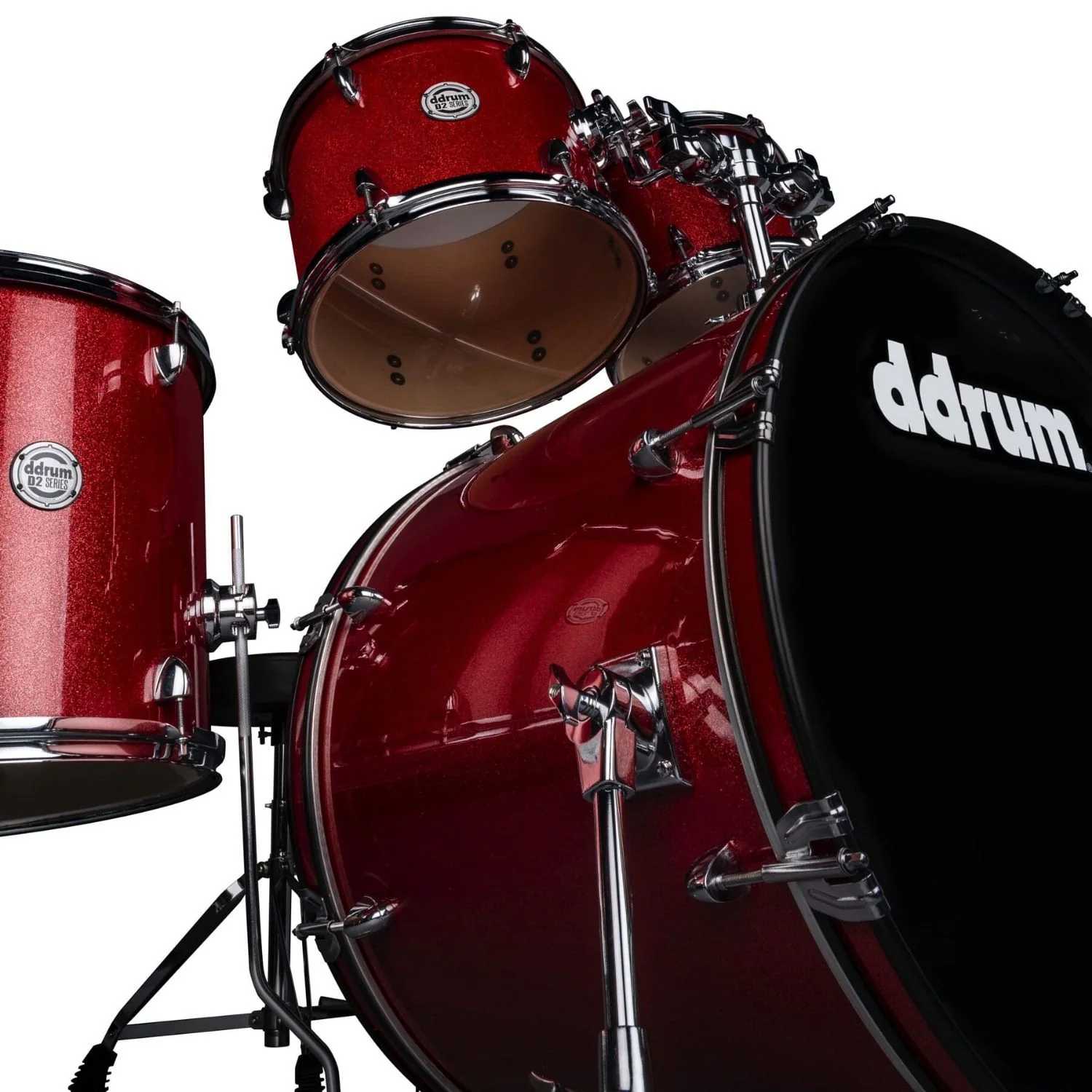 DDRUM D2 5-piece Complete Drum Kit with Throne, Red Sparkle - D2 522 RSP - Image 5