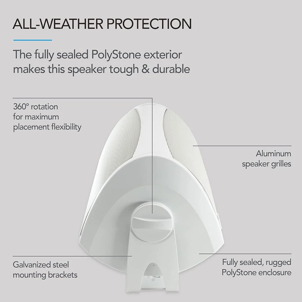 DE Definitive Technology AW5500 All-Weather Outdoor Speaker (White) Open Box - Image 4