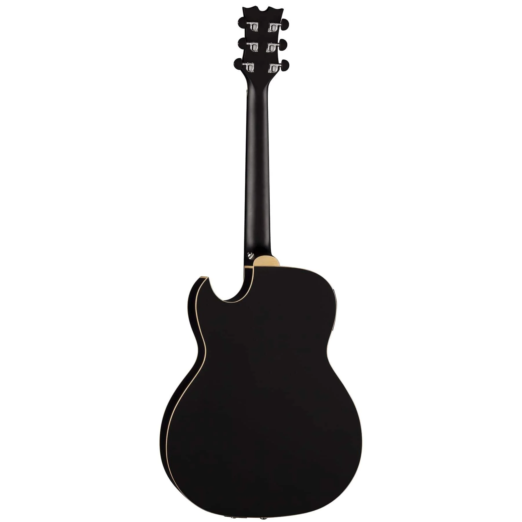 Dean Exhibition Quilt Acoustic Electric Guitar, Black Satin (Right Handed) - Image 3