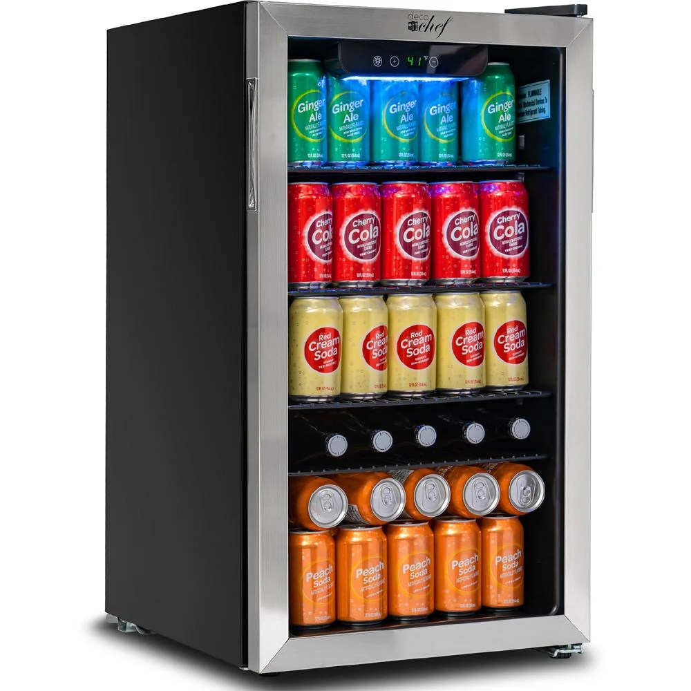 Deco Chef 118-Can Mini Fridge with Glass Door (Open Box) + 1 Year Warranty - Image 2