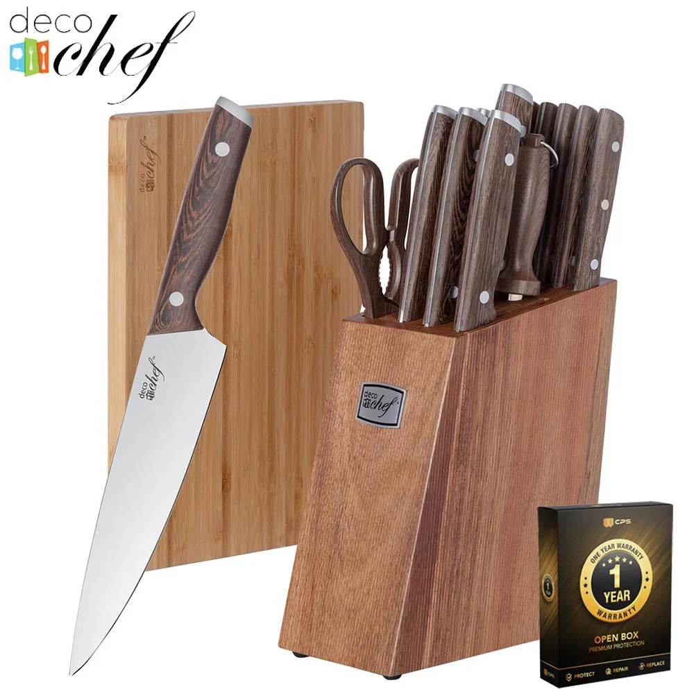 Deco Chef 16 Piece Kitchen Knife Set w/ Cutting Board Open Box + 1 Year Warranty