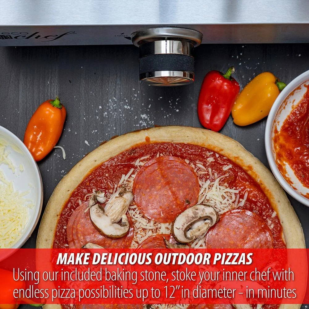 Deco Chef 2-in-1 Propane Gas Pizza Oven & Grill Black Open Box + 1 Year Warranty - Image 8