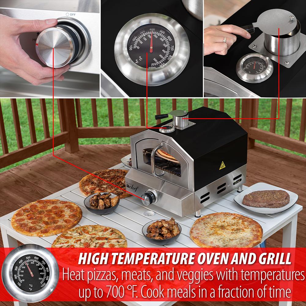 Deco Chef 2-in-1 Propane Gas Pizza Oven & Grill + Oven Mitt & 1 Year Warranty - Image 9